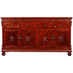 允典红木家具花梨木大果紫檀世纪经典冷餐柜欧式雕花储物柜全实木