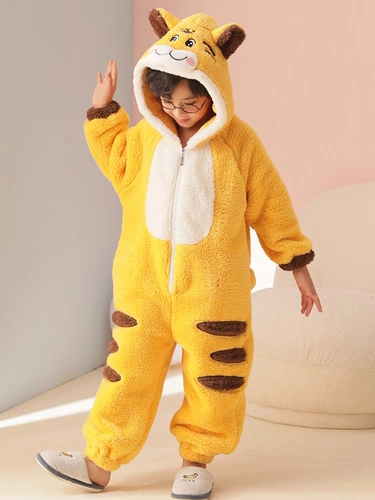 Детская зимняя коралловая бархатная пижама для мальчиков, утепленный фланелевый спальный мешок