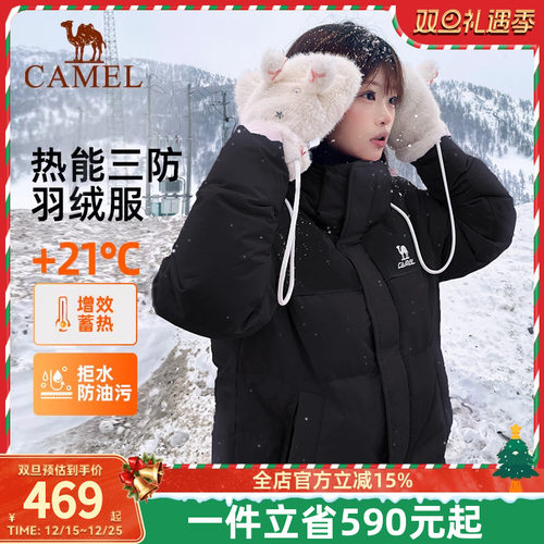 常规羽绒服立领骆驼男女防风防水