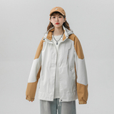 立领连帽撞色拼接情侣冲锋衣登山服夹克JK18/P65/98，男装夹克，星座202-3