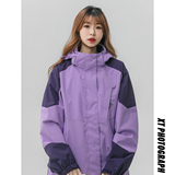 春季新款立领连帽撞色拼接情侣冲锋衣登山服夹克JK18/P65/98，男装夹克，星座202-3