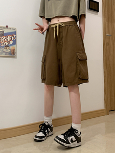 七色 夏季水洗工装直筒潮流情侣中裤彩色短裤 K2201/ P55，男装牛仔裤，星座202-3