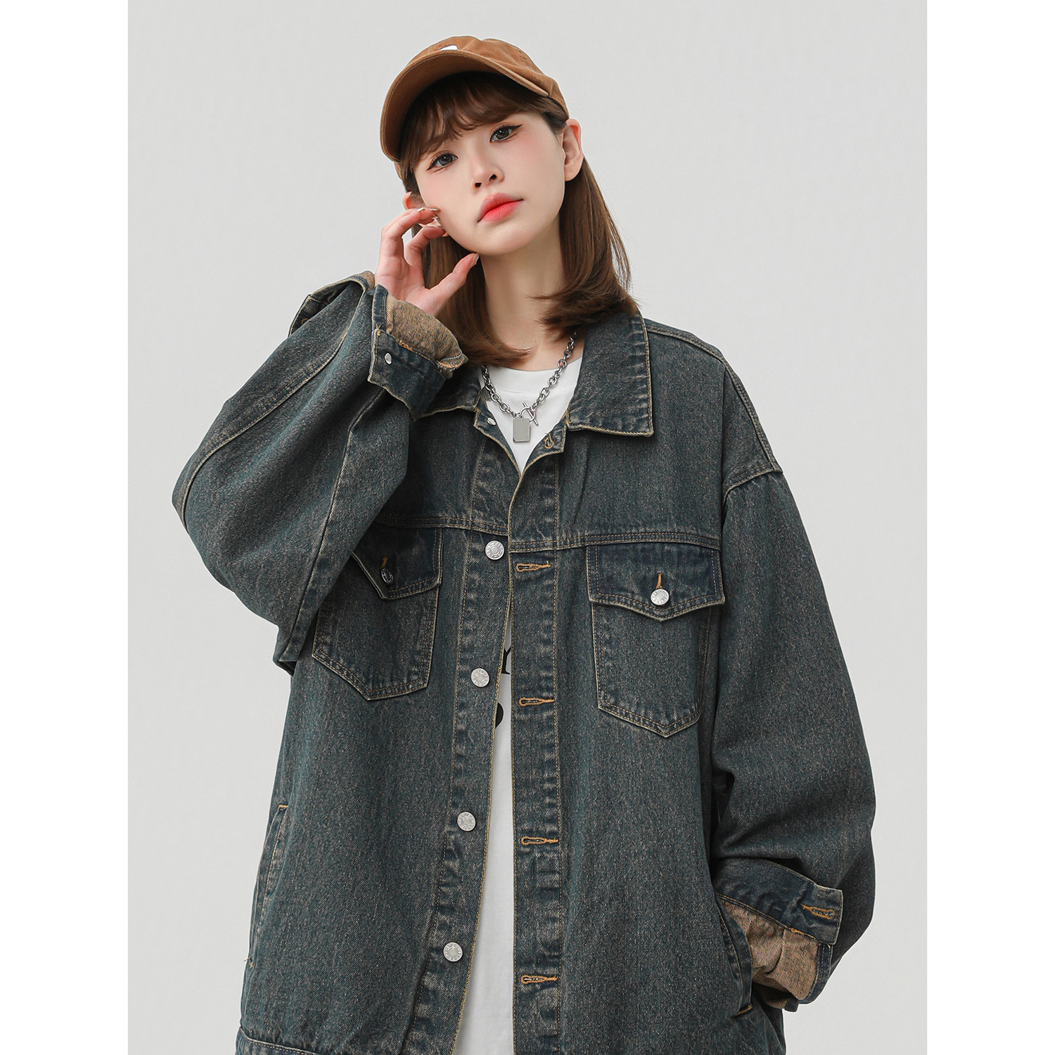 24新款水洗牛仔中性风夹克上衣N77/P85，男装夹克，星座202-3