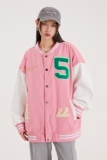 字母水洗毛巾料刺绣棒球服夹克情侣外套976/P100，男装夹克，星座202-3