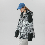 立领连帽撞色拼接情侣冲锋衣登山服夹克JK18/P65/98，男装夹克，星座202-3
