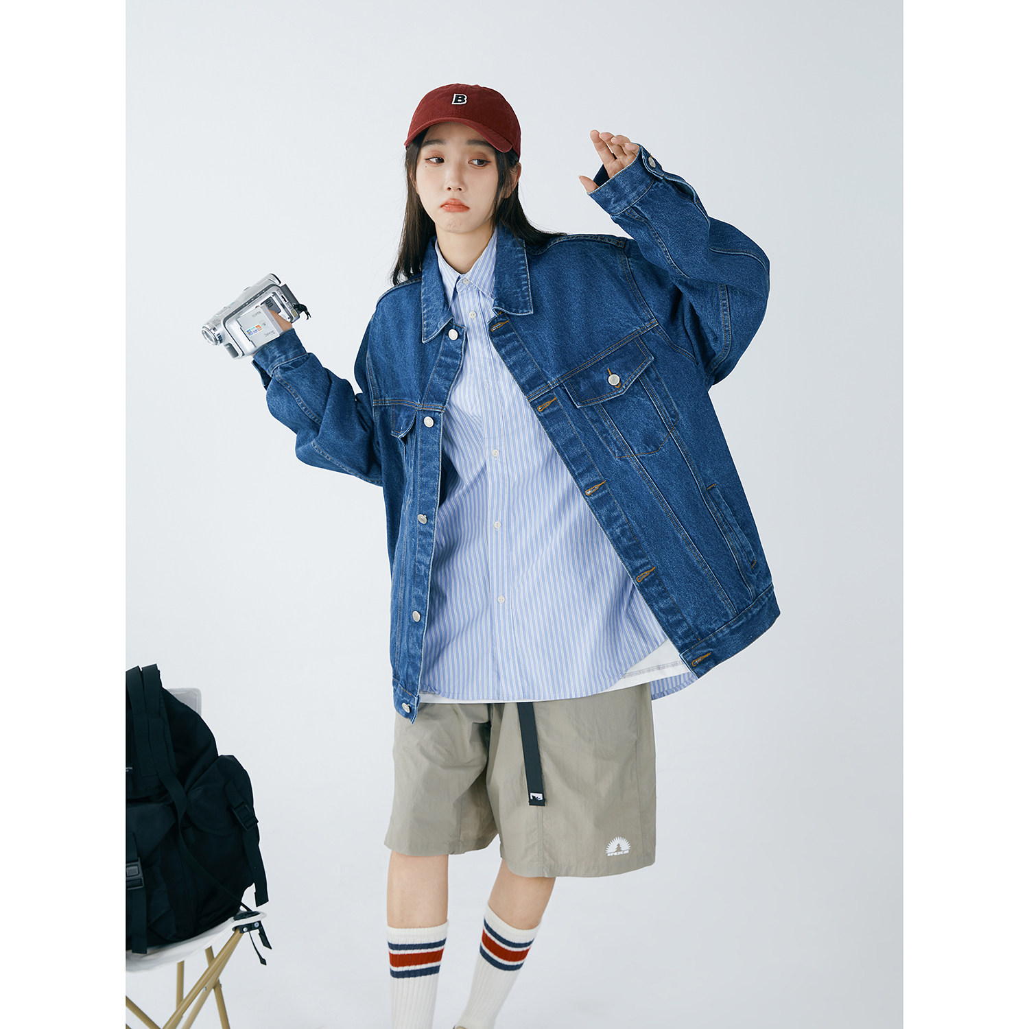 秋季新款多口袋潮流水洗牛仔夹情侣外套N606/P98,女装短外套,星座202-3