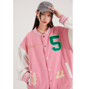 字母水洗毛巾料刺绣棒球服夹克情侣外套 976 / P100图片