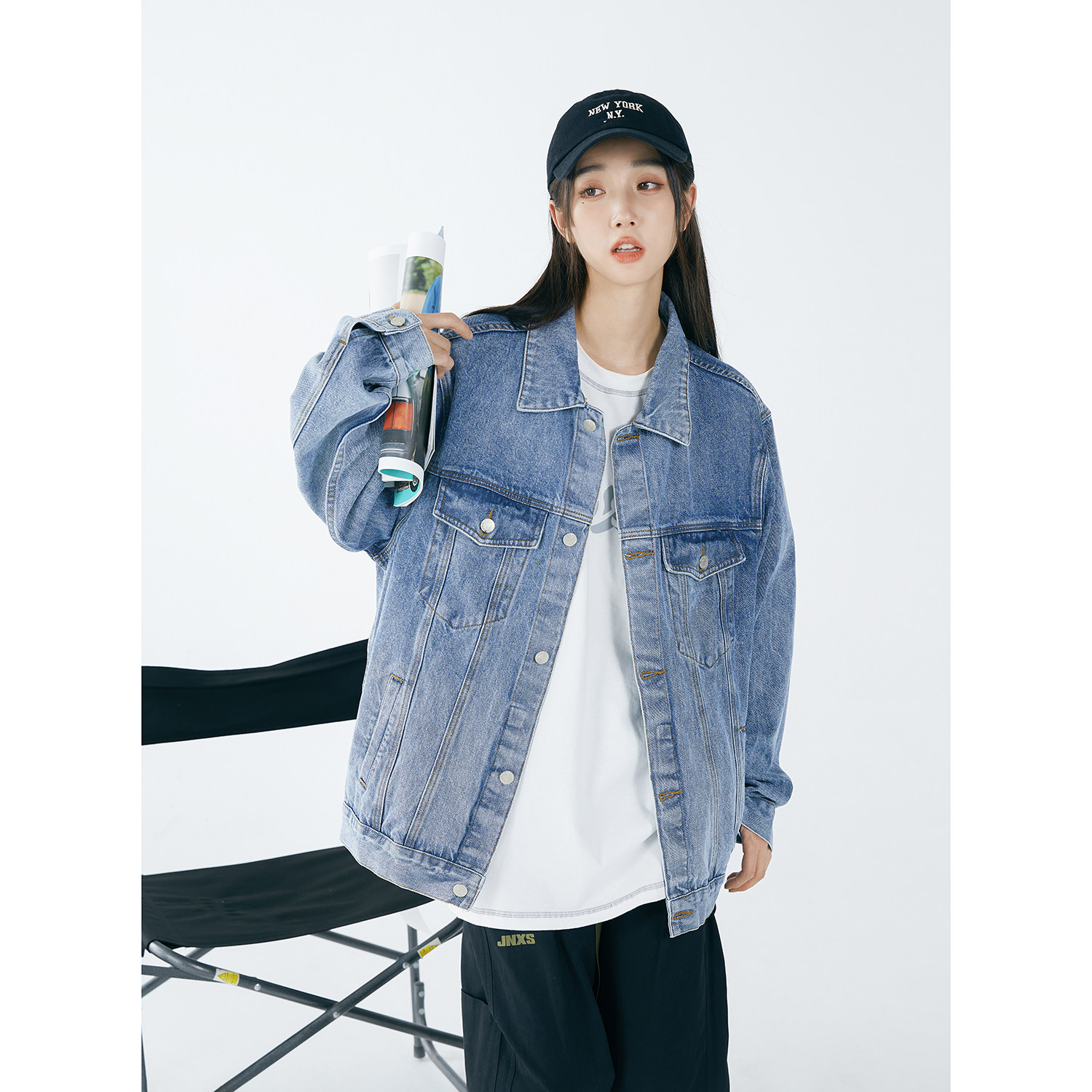 秋季新款多口袋潮流水洗牛仔夹情侣外套N606/P98,女装短外套,星座202-3