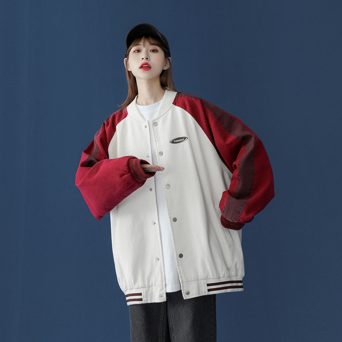 青春撞色棒球服潮流情侣字母夹克上衣9106/P95/148，男装夹克，星座202-3