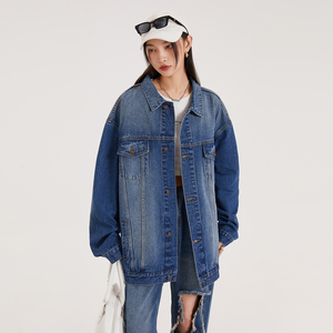 渐变多口袋翻领水洗牛仔夹克情侣休闲外套N605 /P105图片