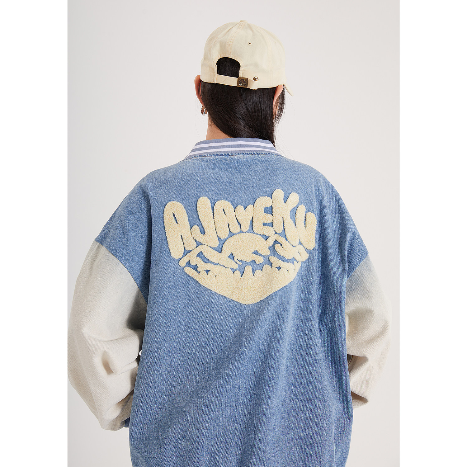 字母水洗毛巾料刺绣棒球服夹克情侣外套976/P100,男装夹克,星座202-3