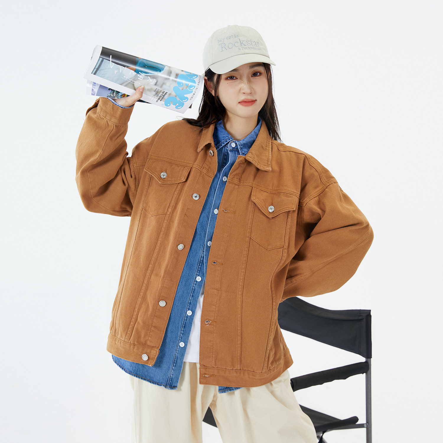 新款纯色工装情侣潮牌牛仔水洗夹克外套N961/P85/128,男装夹克,星座202-3