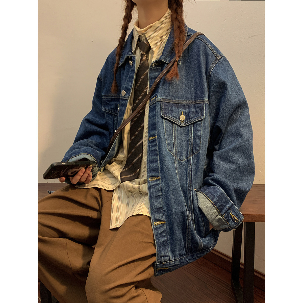 水洗牛仔字母毛巾料刺绣潮流牛仔情侣外套N607/P110,女装短外套,星座202-3