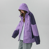立领连帽撞色拼接情侣冲锋衣登山服夹克JK18/P65/98，男装夹克，星座202-3