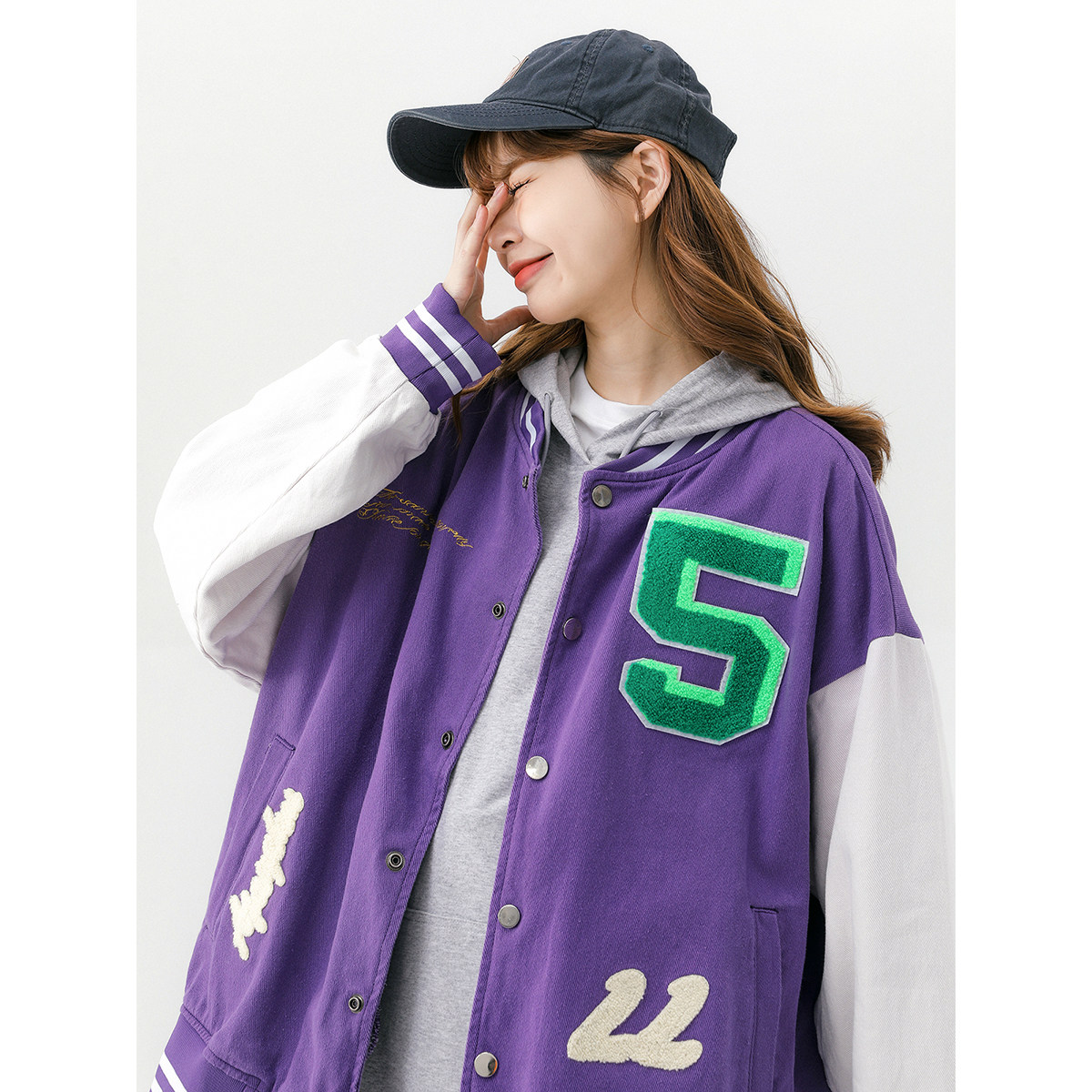 大货充足字母水洗毛巾料刺绣棒球服夹克情侣外套976/P100,男装夹克,星座202-3