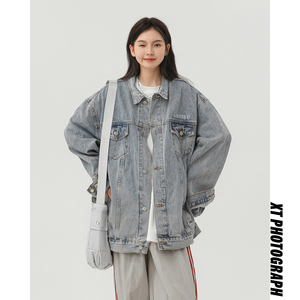 潮流牌翻领字母刺绣休闲水洗牛仔夹克 N603/ P120，男装夹克，星座202-3