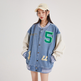 字母水洗毛巾料刺绣棒球服夹克情侣外套976/P100，男装夹克，星座202-3