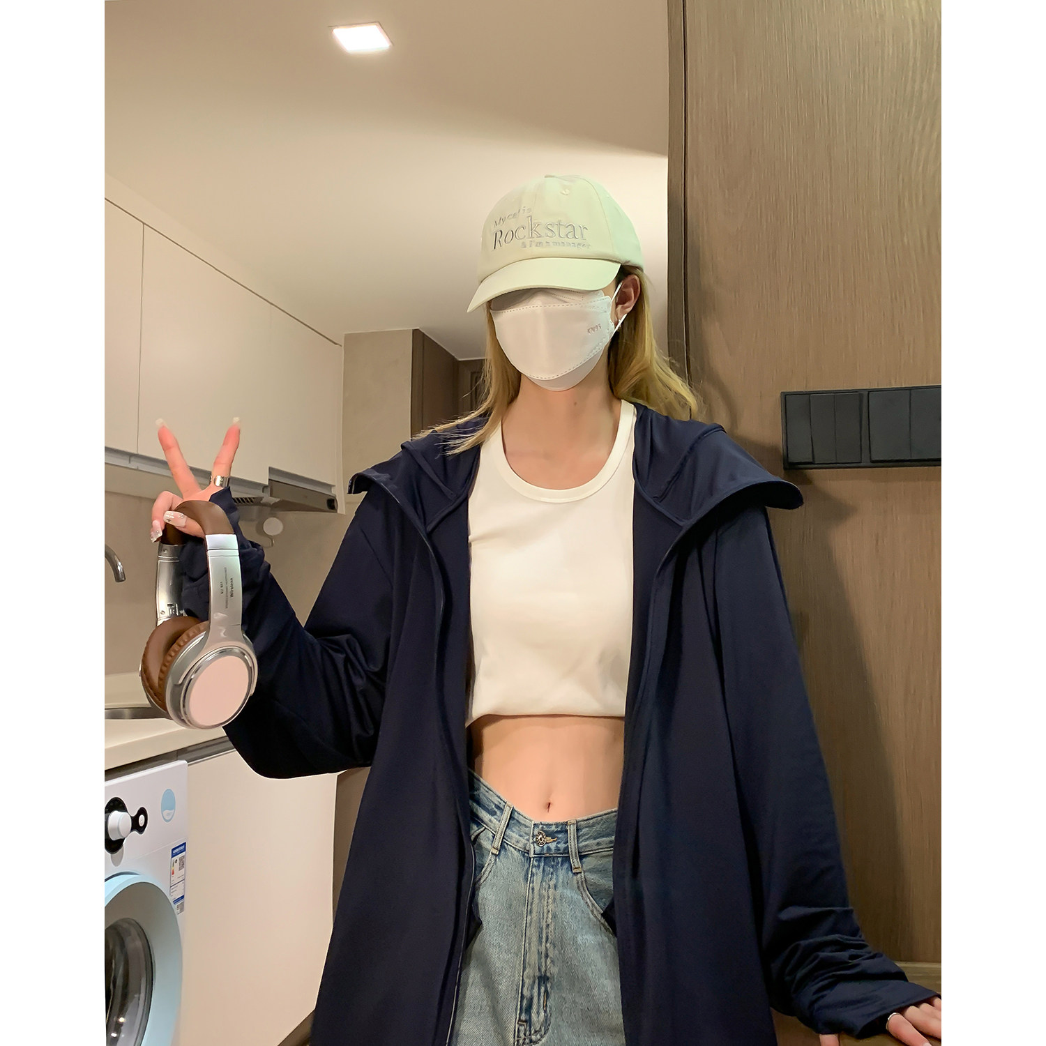 清凉一夏胖mm冰丝大码防晒服外套垂感透气百搭宽松连帽夹克女,男装防晒衣,星座202-3