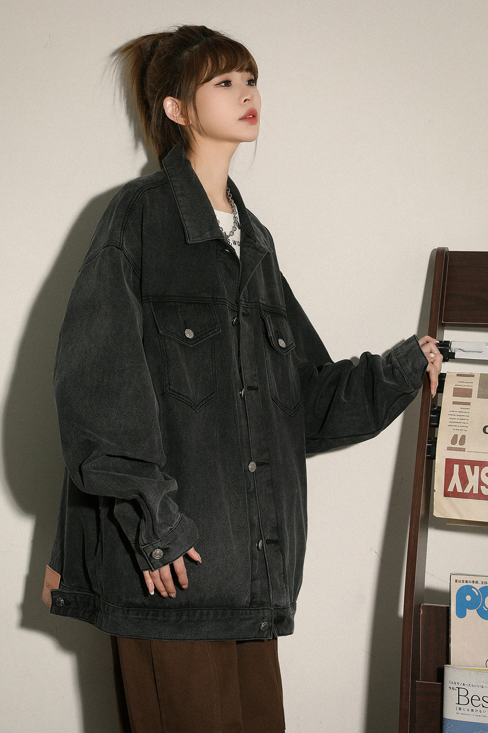 24新款水洗牛仔中性风夹克上衣N77/P85,男装夹克,星座202-3