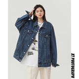 净版水洗翻领多口袋潮流牛仔夹克情侣款外套N601/P105，男装夹克，星座202-3