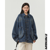 水洗休闲牛仔夹克立体口袋情侣外套上衣N9002/P105，男装夹克，星座202-3