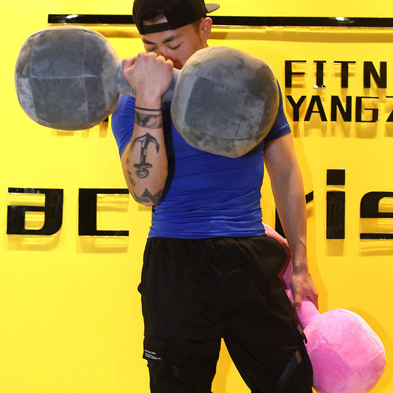 仿真3D网红哑铃抱枕毛绒玩具睡觉布娃娃玩偶恶搞笑整蛊生日礼物男