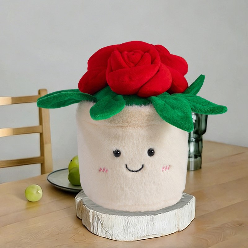 玫瑰花盆栽玩偶毛绒玩具公仔布娃娃七夕送女友生日礼物,玩具/童车/益智/积木/模型,毛绒/玩偶/公仔/布艺类玩具,淘宝优惠券,粉丝福利购,淘宝优惠卷