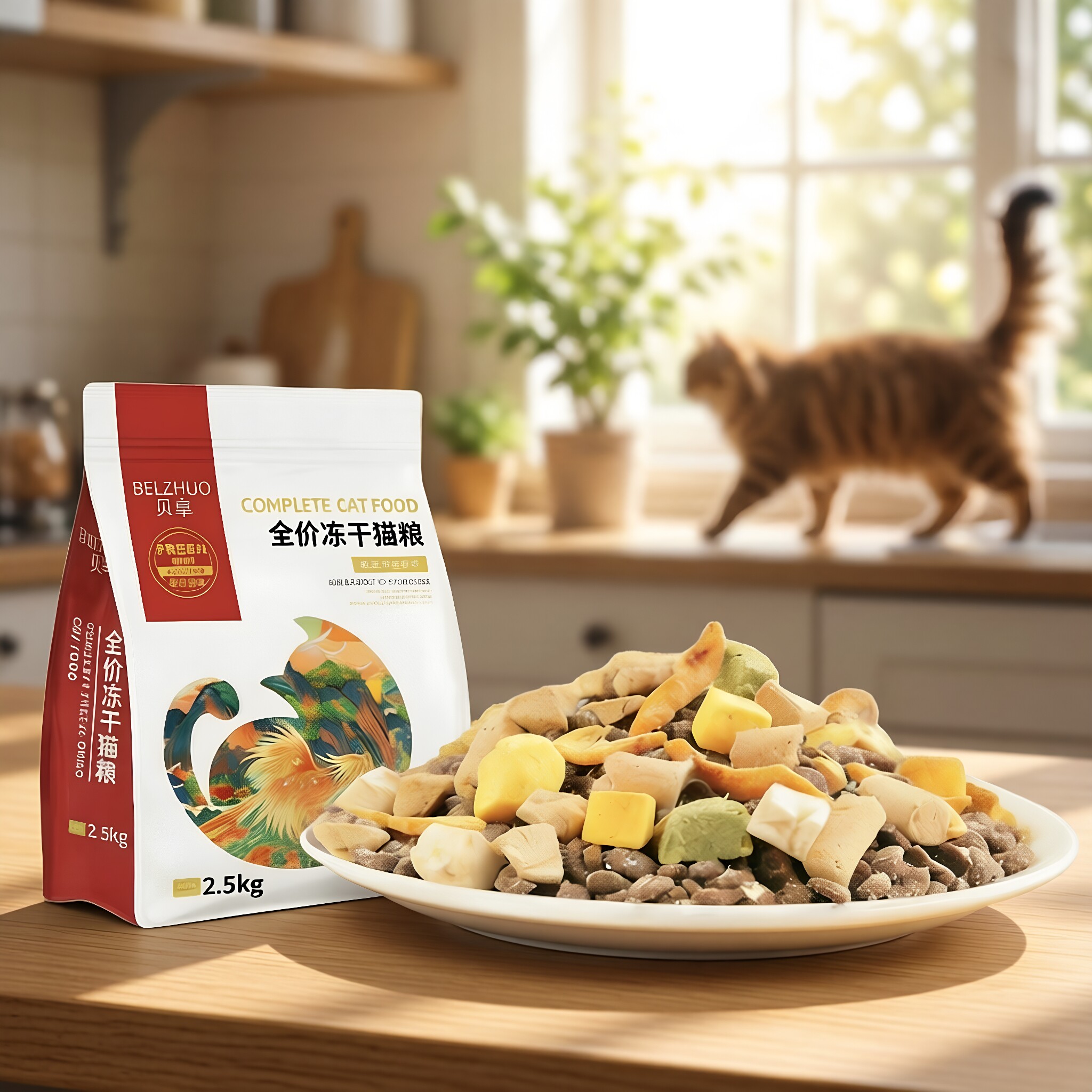 鸡肉绒冻干雪花猫粮全价夹心成猫幼猫粮 大包装高肉含量 营养均衡