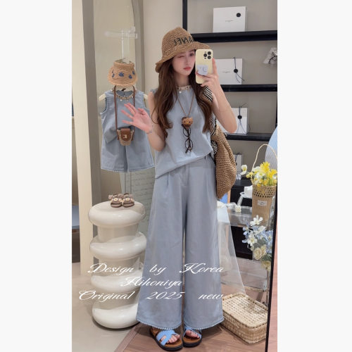 Spring韩国童装2025年夏季新款亲子波西米亚度假风套装女童两件套