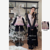 国风云纹驼鸟毛韩版 Spring韩国童装 2024冬亲子款 马甲女童保暖马夹