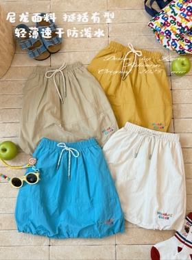 Spring韩国童装2025年夏季新款亲子字母刺绣轻薄工装裙女童半身裙