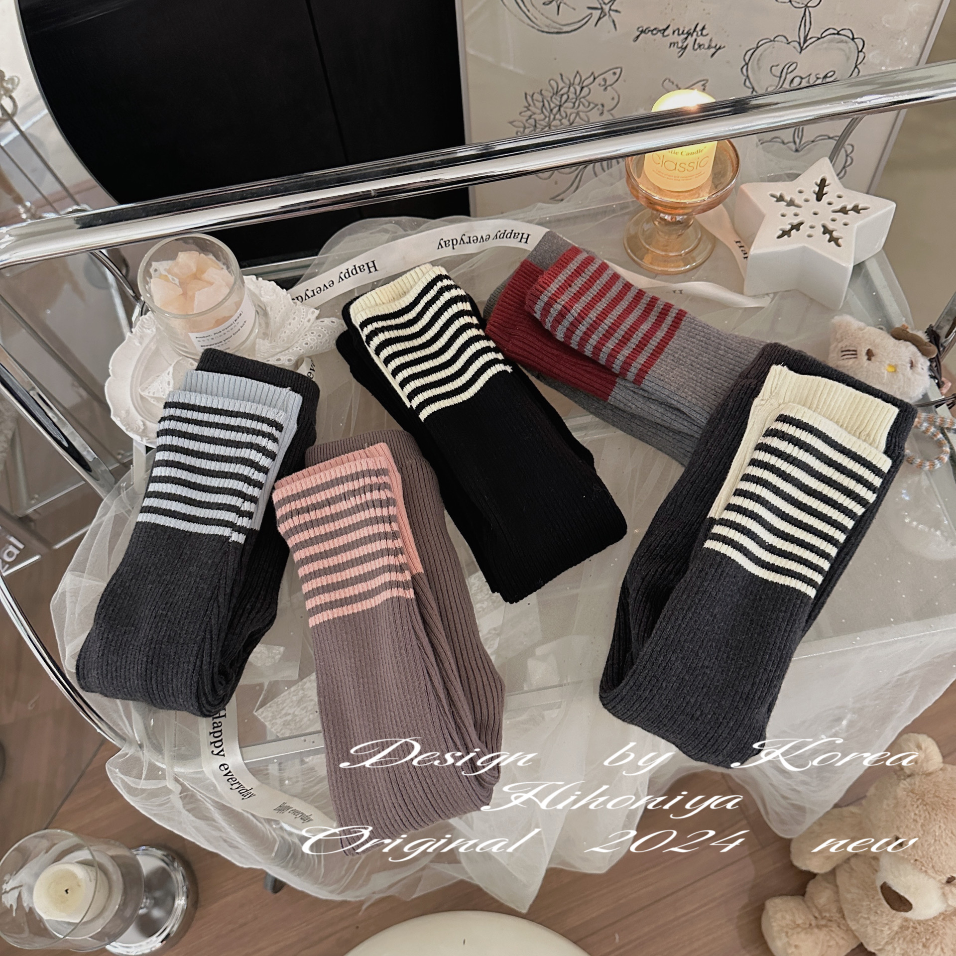 Spring韩国童装2025秋冬新款舒适百搭条纹拼接韩版加绒打底宝宝款