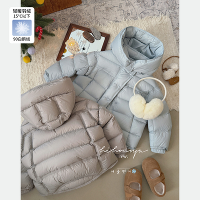 Spring韩国童装2025冬季新款亲子龟背杜邦三防厚款羽绒服女童外套