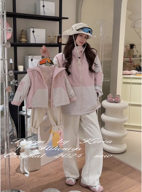 Spring韩国童装2024年冬季新款防风加绒冲锋衣羽绒内胆韩版亲子款