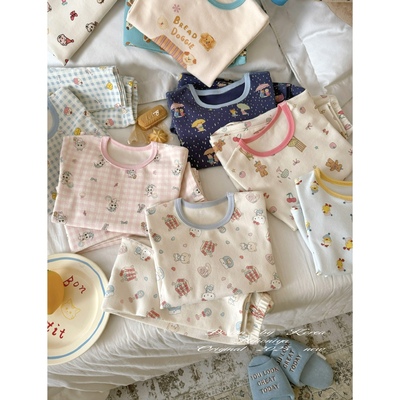 Spring韩国童装2025年秋冬新款宝宝卡通家居服女童圆领睡衣两件套