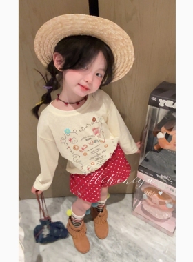 Spring韩国童装2026年夏季新款亲子甜美凯蒂刺绣凉感长袖女童T恤