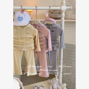 套装 宝宝连帽卫衣屁帘喇叭韩版 女童两件套 2025春季 Spring韩国童装