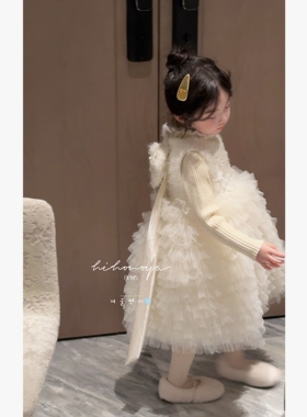 Spring韩国童装2026冬季新款宝宝千层纱生日礼服背心裙女童连衣裙