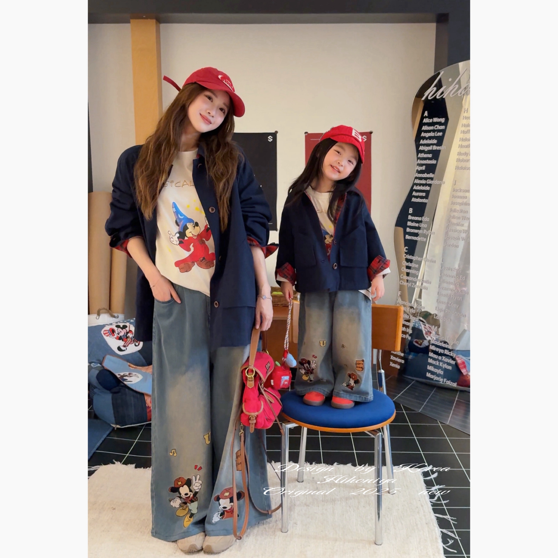 Spring韩国童装2025年秋季新款亲子两面穿外套女小童秋天纯棉上衣