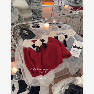 Spring韩国童装2025年冬季新款亲子法式小香风温柔毛衣女童针织衫