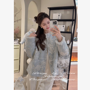 国风提花韩版 亲子款 外套女童保暖羽绒外套 2024冬季 Spring韩国童装