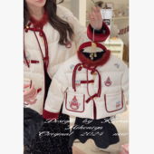 亲子国风90白鸭绒短款 Spring韩国童装 2024冬季 羽绒服女童保暖外套