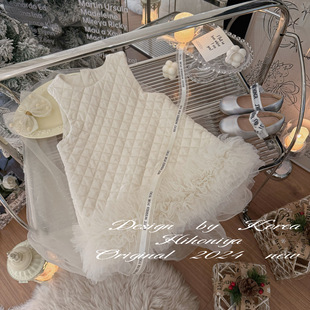 韩版 时尚 背心裙女孩加厚连衣裙 2024年秋冬女童无袖 Spring韩国童装