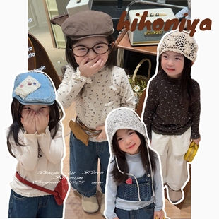 女童针织衫 Spring韩国童装 宝宝花边碎花天丝打底衫 新款 2025年秋季