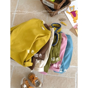 女童圆领针织衫 Spring韩国童装 亲子纯色套头打底衫 新款 2025年秋季