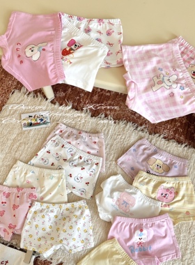 Spring韩国童装2025年秋季新款女宝动物可爱平角内裤女童五分短裤