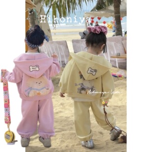 宝宝小狗印花运动刺绣套装 新款 女童两件套 2026春季 Spring韩国童装