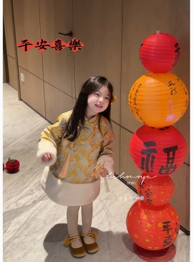 Spring韩国童装2025冬季新款宝宝新年中式鎏金盘扣夹棉女童连衣裙