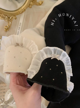 Spring韩国童装2024年秋冬蕾丝花边加厚打底裤韩版女童保暖休闲裤