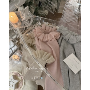 亲子双层荷叶丝光精致毛衣女童针织衫 新款 2025冬季 Spring韩国童装